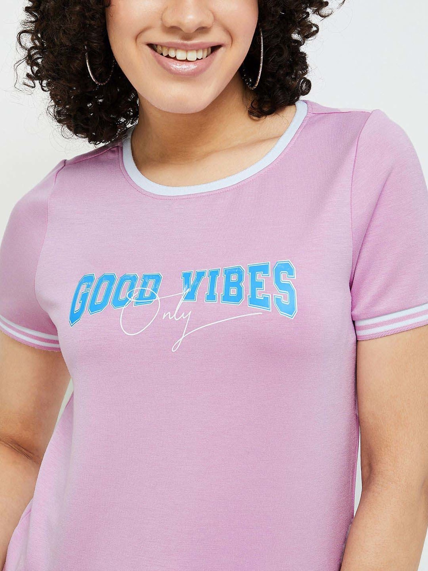 Fame Forever by Lifestyle Lilac Printed Top