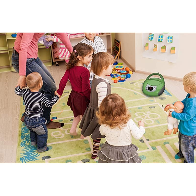 Portable CD Player with AM FM Radio Potable radios Boom Box with Aux Linein Green