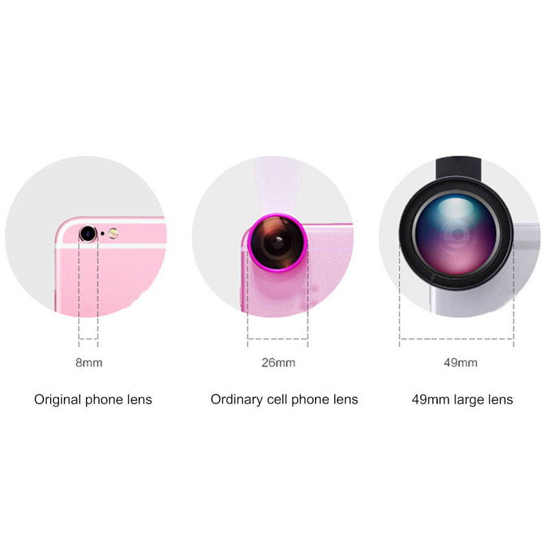 2 in 1 0.45X Lens Wide Angle 12.5X Macro Professional Lens HD Phone Camera Lens For IPhone 8 7 6S Plus for Xiaomi Samsung