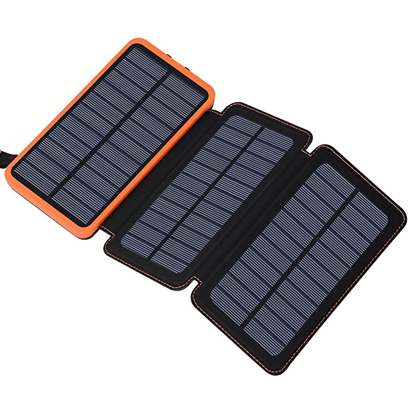 Solar Charger 24000mAh  Solar Power Bank with 2 USB Ports Waterproof Portable External Battery Compatible with Smartphones Tablets and More