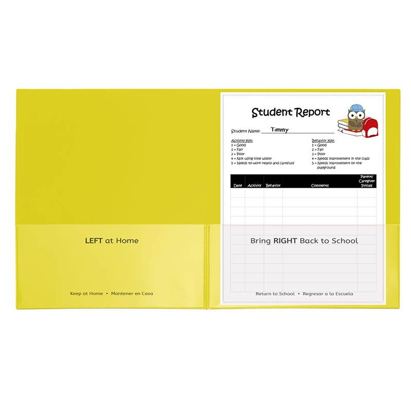 C-Line Classroom Connector Folders 9"x11-3/4" 25/BX Yellow 32006