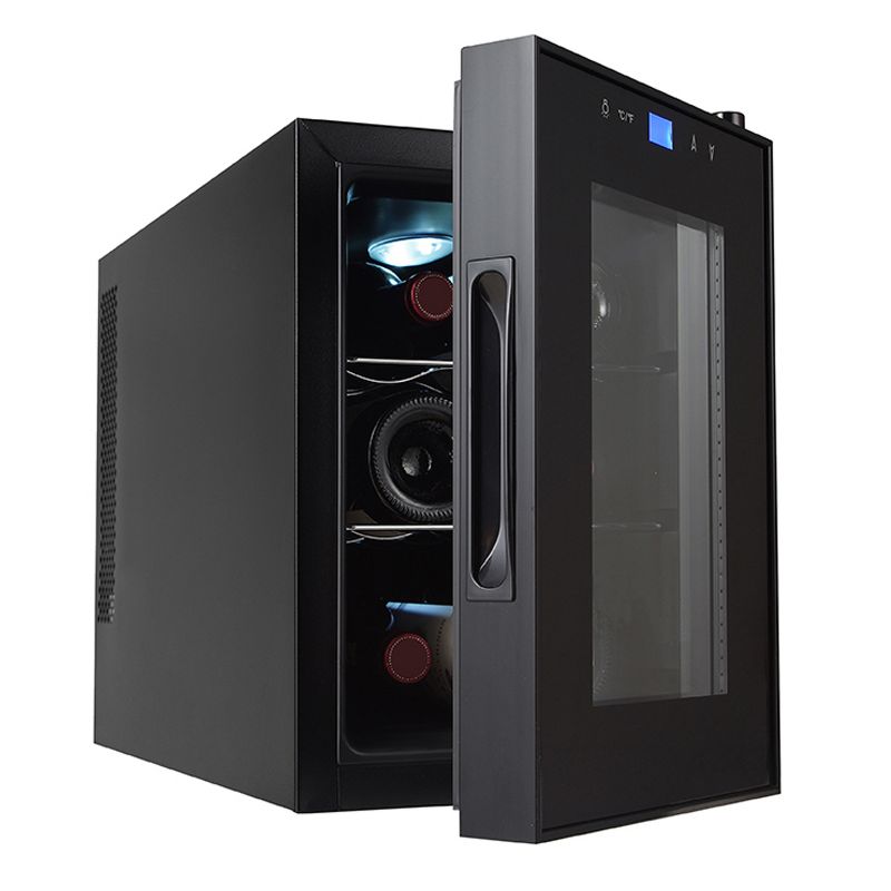 Avanti EWC6C1B 6 Bottle Capacity 2 Wire Rack Shelf Countertop Thermoelectric Adjustable Temperature Wine Beverage Refrigerator Cooler