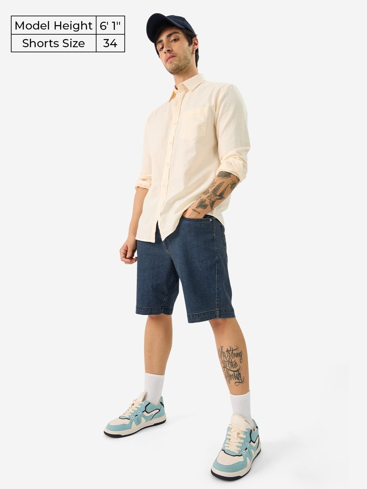 The Souled Store Blue Regular Fit Denim Shorts