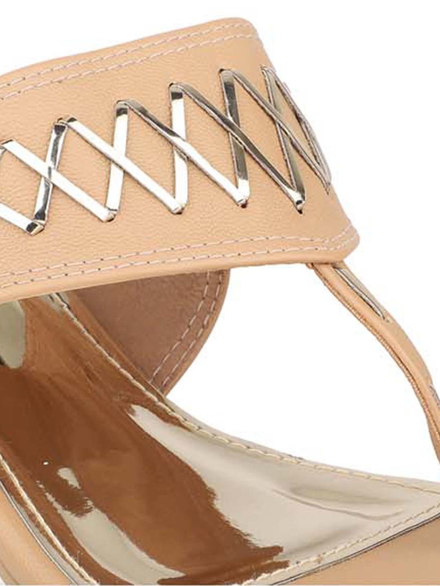 Design Crew Women's Beige Toe Ring Stilettos