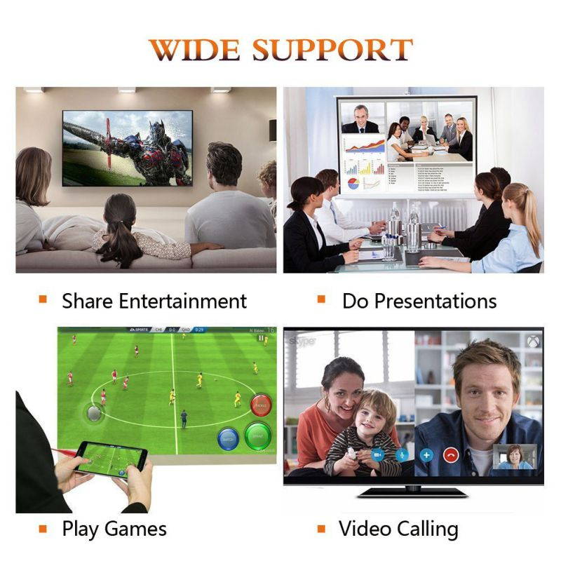 Lighting to HDMI Adapter Cable, Lightning Digital AV Adapter for iPhone X/8/7/6/5 Series, Pad Air/mini/Pro, HDTV Adapter 1080P (Support IOS 11 - Lightning port must be connected)