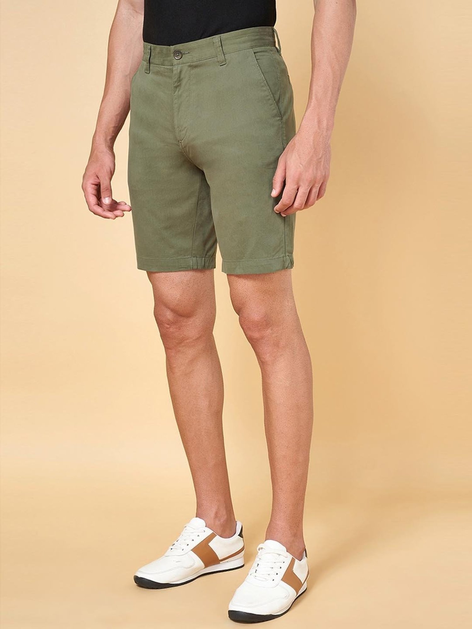 Byford by Pantaloons Olive Slim Fit Shorts