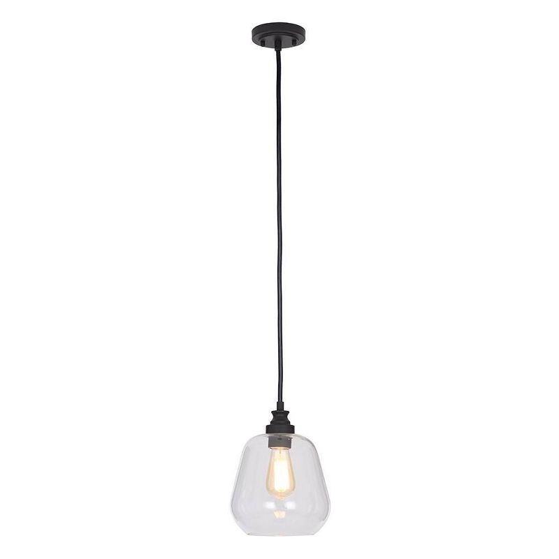 11" 1-Light Pendant with Clear Glass Shade (Includes LED Light Bulb) Brown - Cresswell Lighting