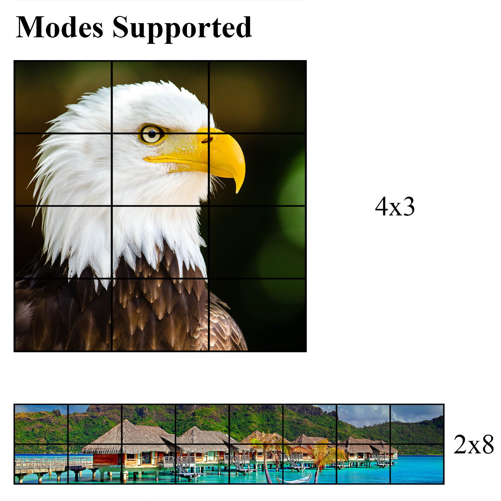 Video Wall Controller 4K 3840x2160@60Hz HDMI 2.0, HDMI 1.4, DP1.2 Inputs with 16 HDMI Outputs for TV Splicing, Support 4x4,4x3,2x8,2x7 Display and 180 Degree Rotate