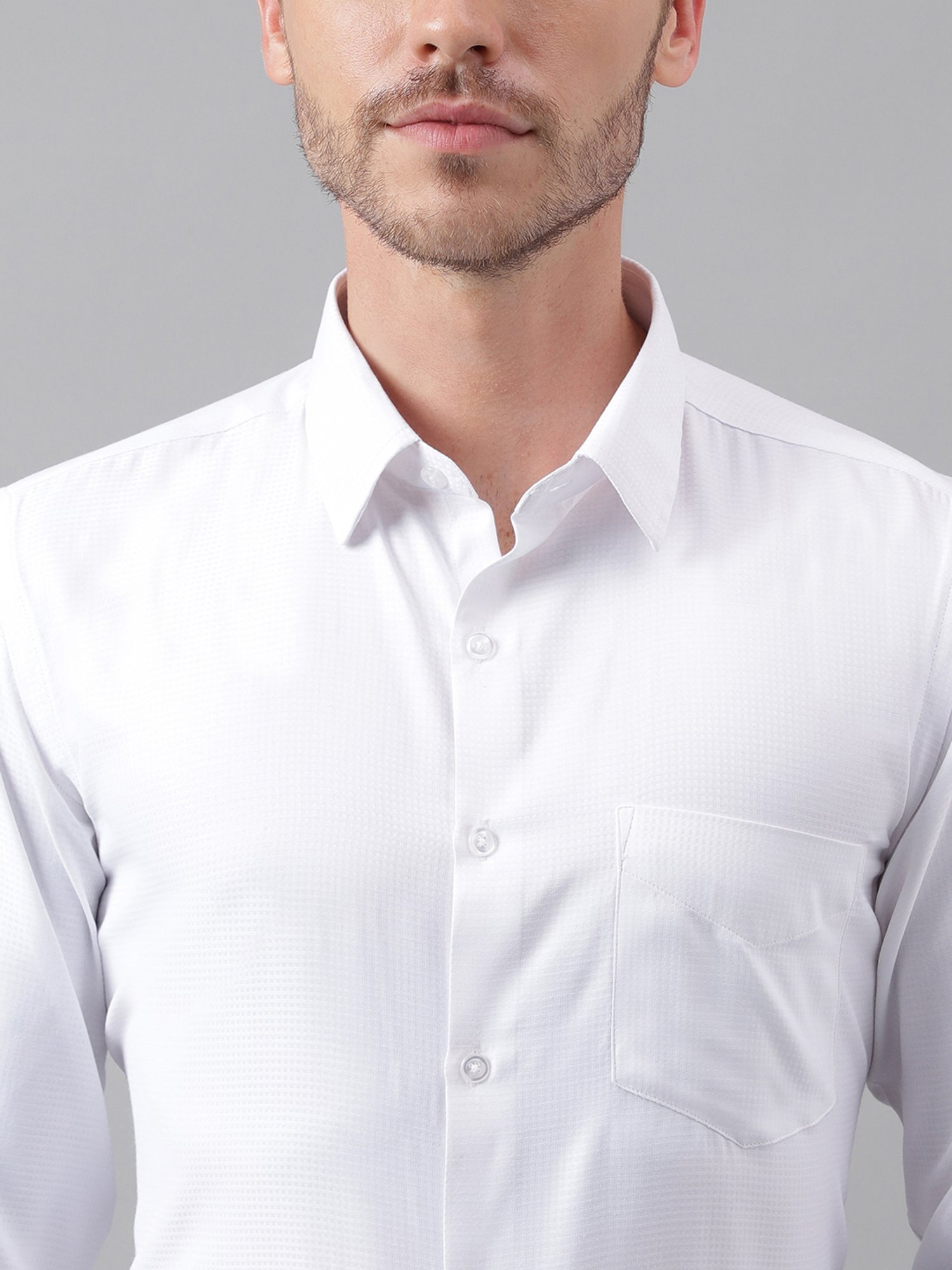 English Navy White Slim Fit Self Design Shirt