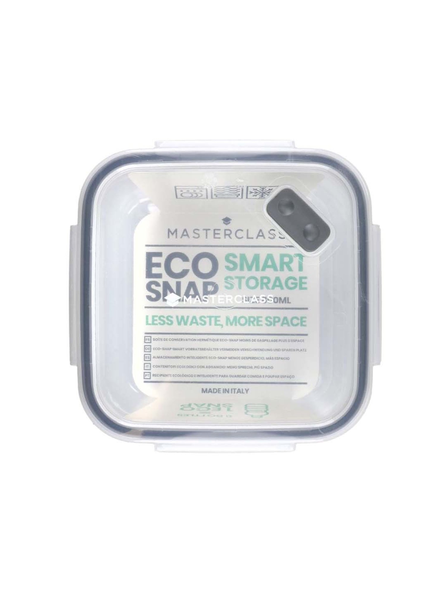 MasterClass Transparent Plastic Square Food Storage Container (0.8 L)