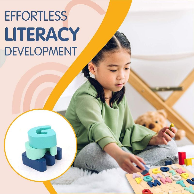 Leo & Friends Wooden Chunky Alphabet Puzzle for Toddlers