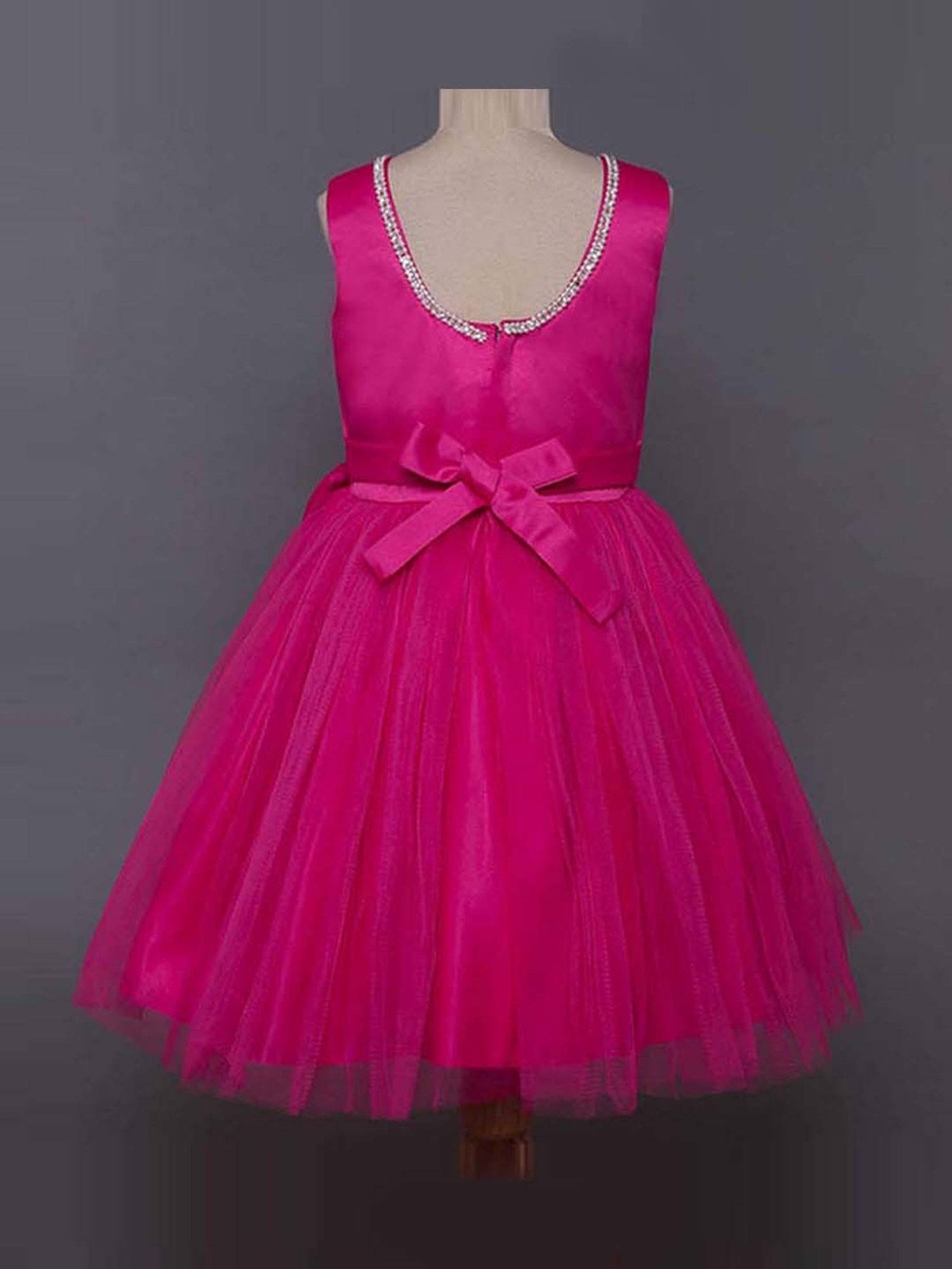 The Magic Wand Kids Fuchsia Embellished Dress