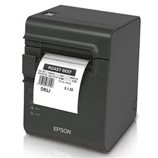 Epson TM-L90 Plus Liner-free Compatible Desktop Thermal Label and Receipt Printer, 203 dpi, USB, Serial, Dark Gray - C31C412A7991