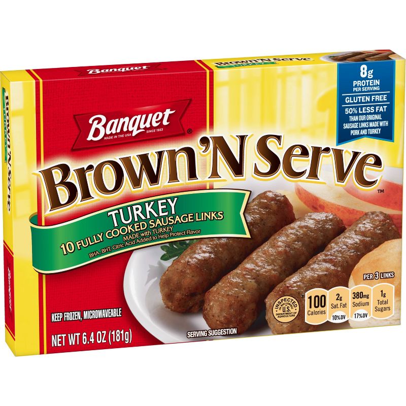 Banquet Frozen Brown'N Serve Frozen Turkey Links - 6.4oz