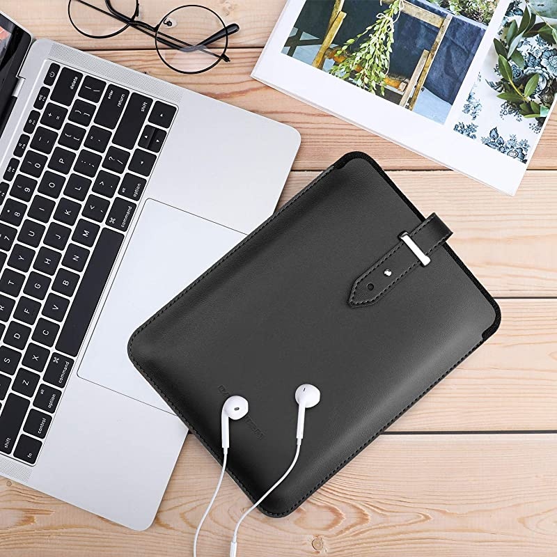 79quot Tablet Sleeve Case for iPad Mini 5 2019 Mini 4 3 2 1 Premium PU Leather Pouch Protective Cover Bag Ultra Lightweight Slim EReader Carrying Bag Black