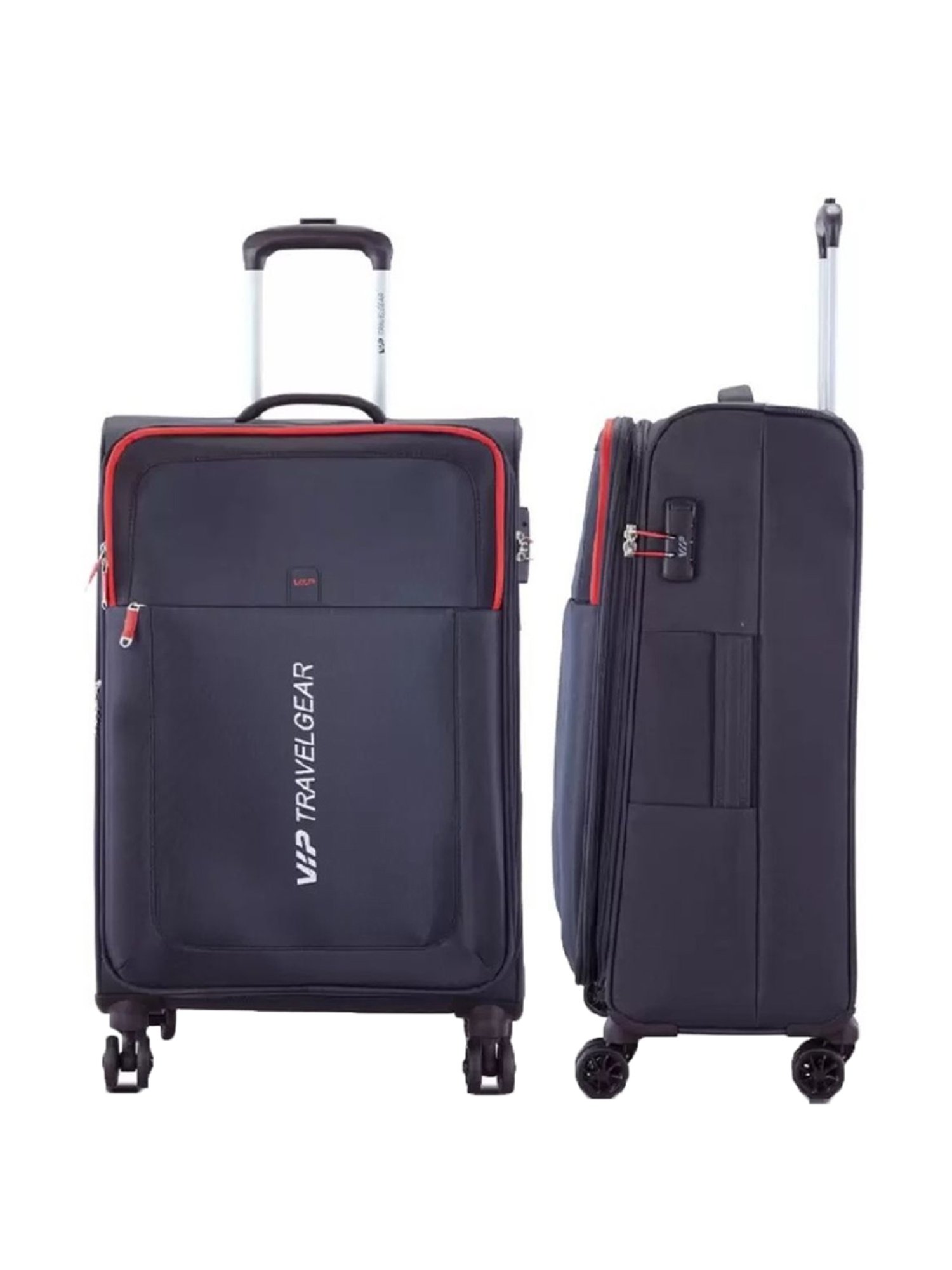 VIP Suprema Grey Solid Soft Large Trolley Bag - 34 cm