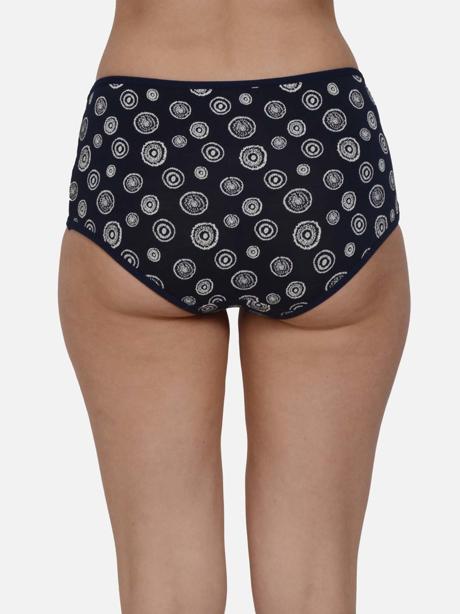 mod & shy Navy Cotton Printed Hipster Panty
