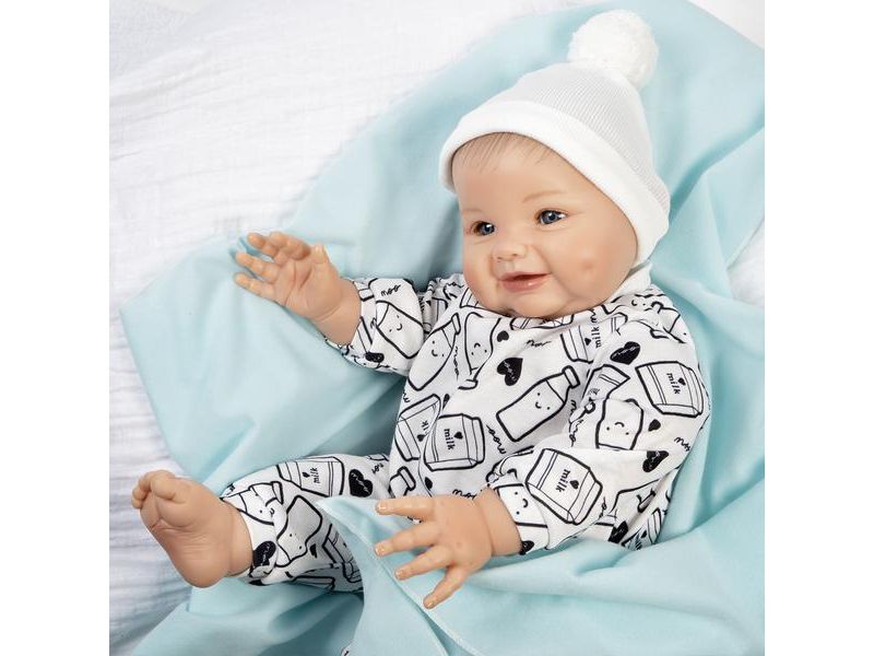 Paradise Galleries Realistic Chubby Baby Boy Doll - Big Boy with fat rolls and magnetic pacifier, 5-Piece Reborn Doll Set