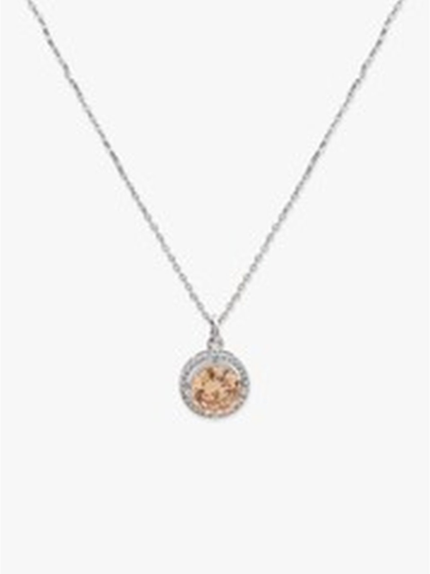 March by FableStreet 92.5 Sterling Silver Champagne Halo Zircon Jewellery Set for Women