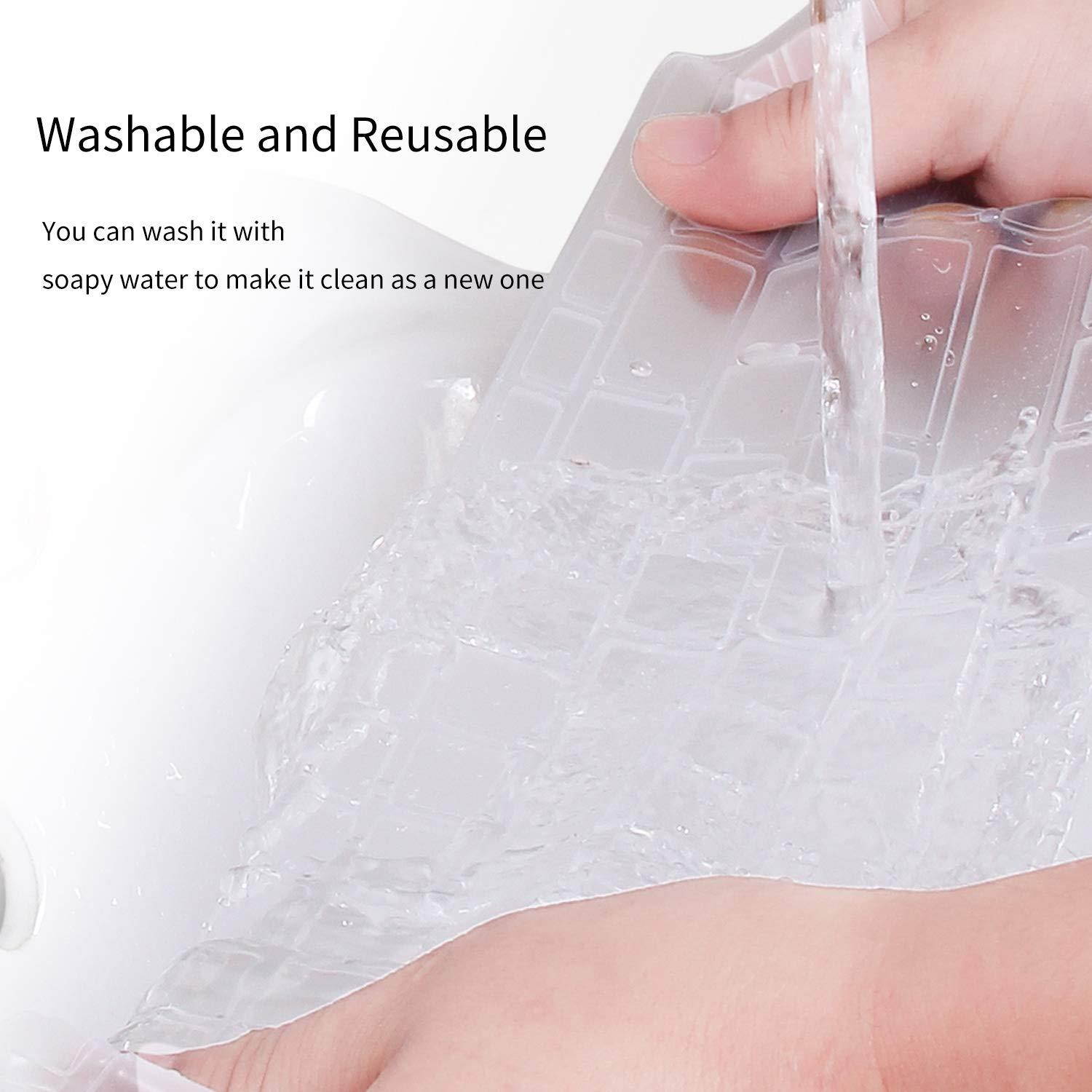 Anti Dust Waterproof Silicone Keyboard Protector Skin Cover for Dell Keyboard KB212-B KB4021 US Version (Clear)