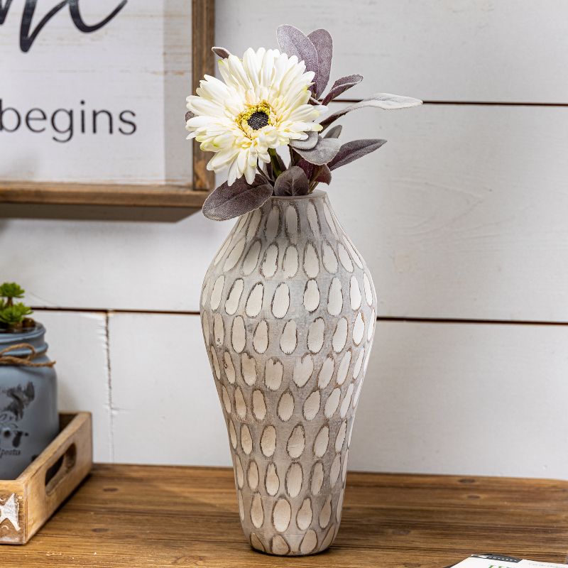 Lone Elm Studios Set of 2 11-inch tall Wooden Flower Vase
