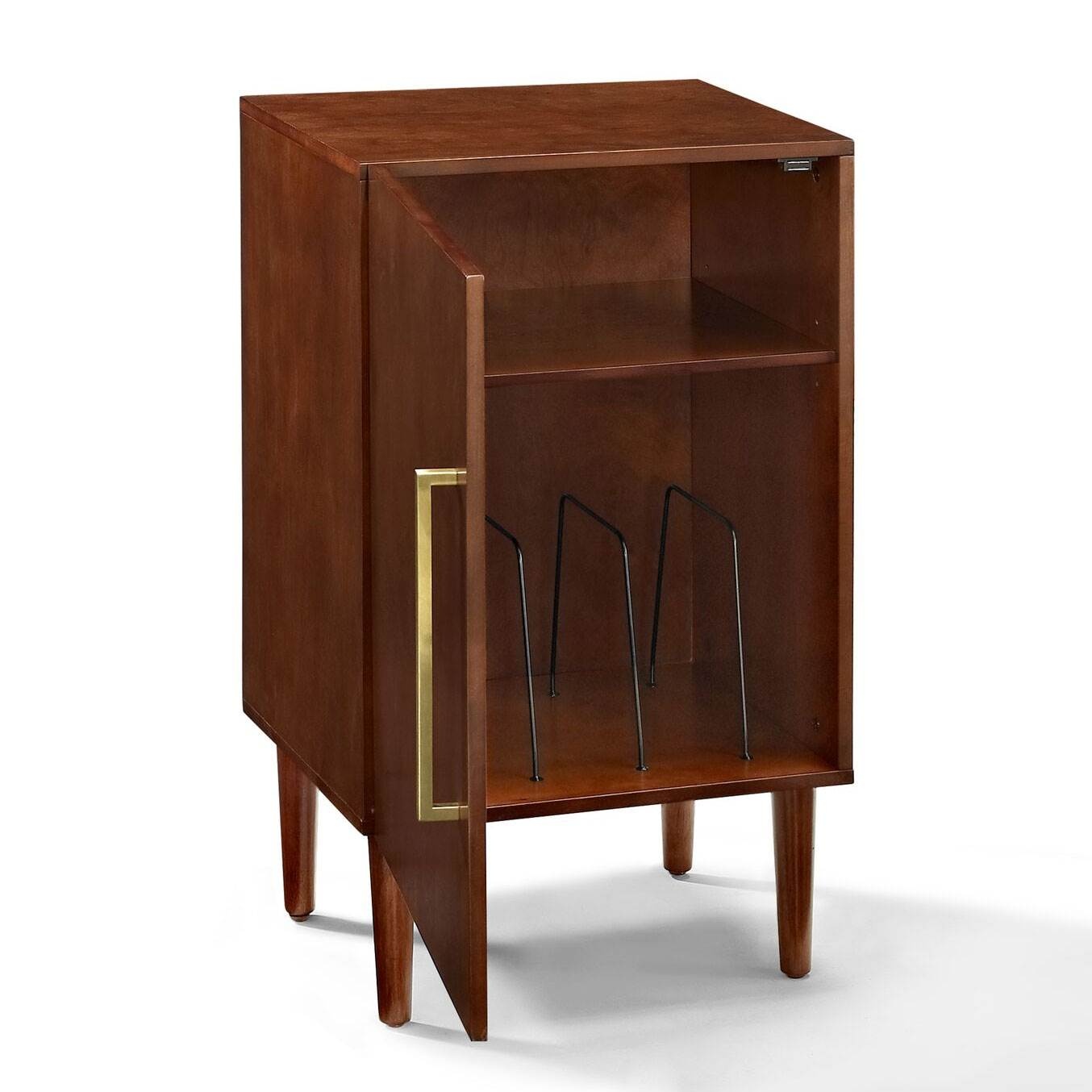 Crosley Mid Century Modern Everett Record Player Stand Storage Cabinet