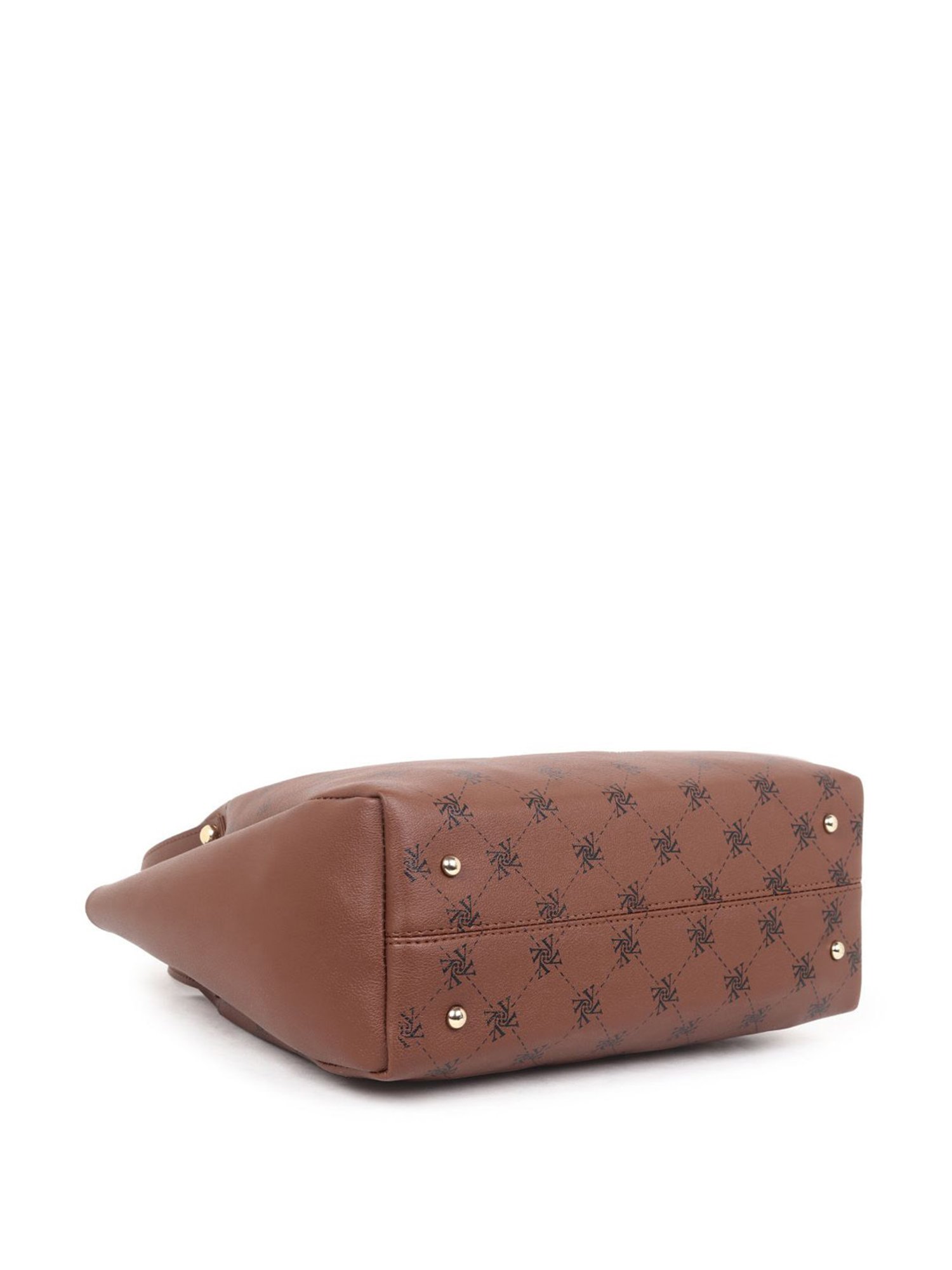 Yelloe Tan Synthetic Printed Shoulder Handbag with Sling Handbag