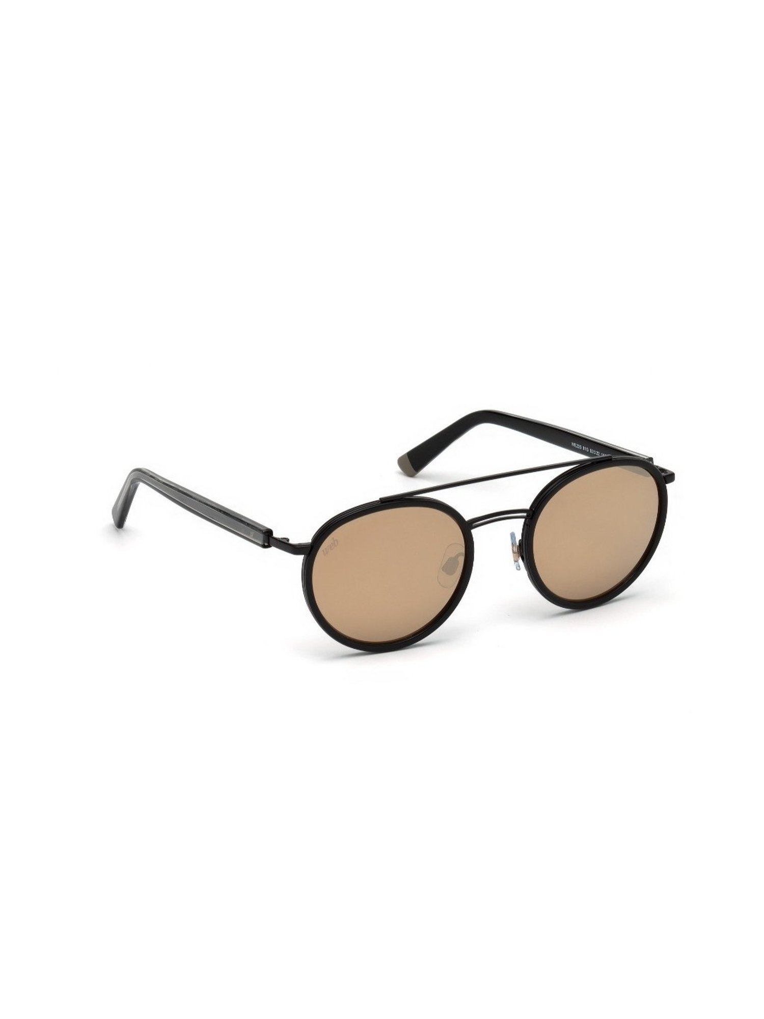 Web Eyewear Brown Round Unisex Sunglasses Designed in Italy