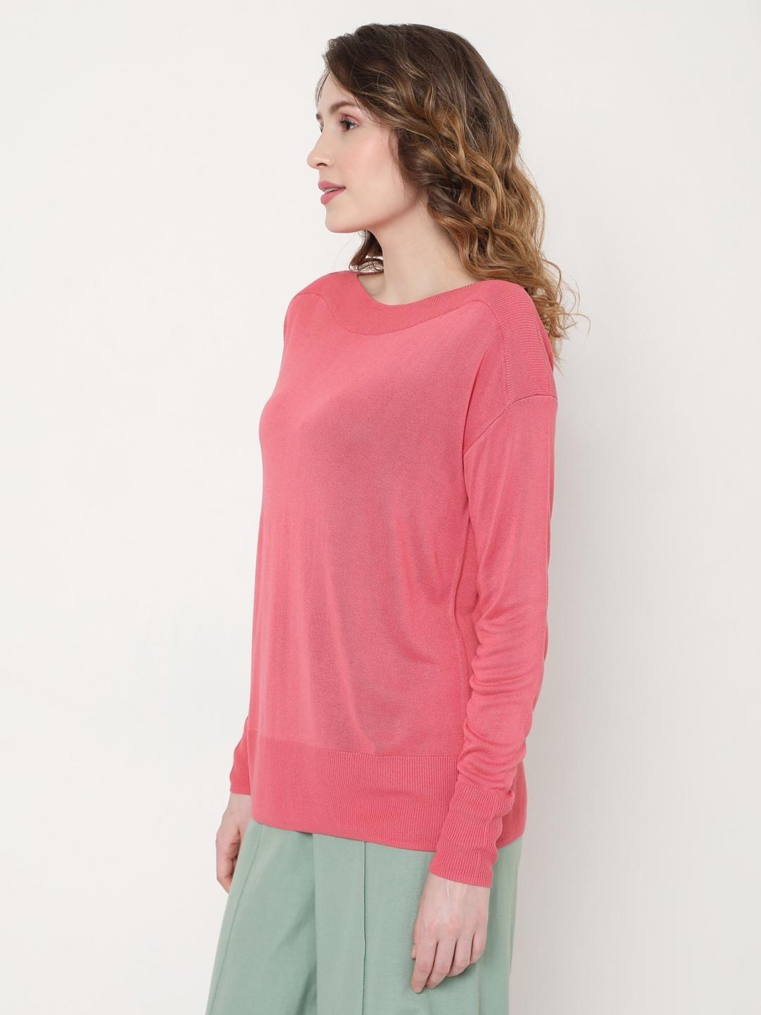 Vero Moda Pink Regular Fit Sweater
