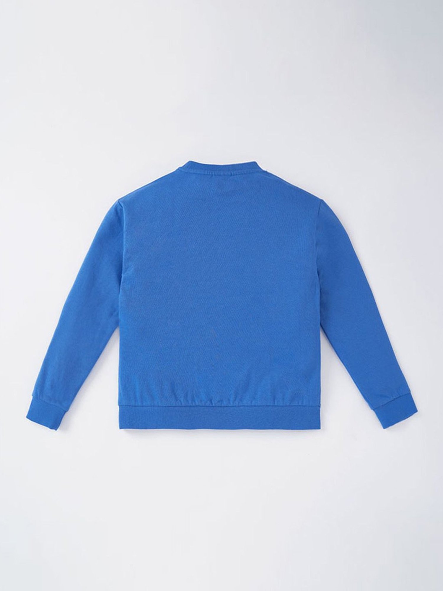 Ed-a-Mamma Kids Blue Cotton Printed Full Sleeves Sweatshirt