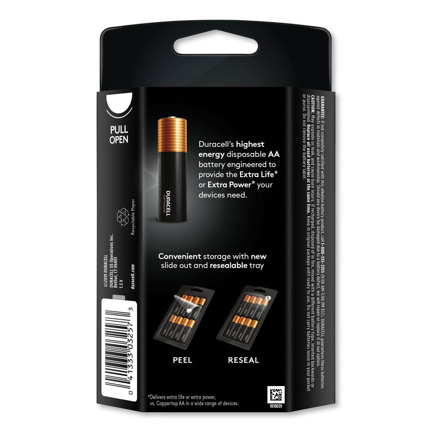 Duracell Optimum Alkaline AA Batteries, 8/Pack OPT1500B8PRT
