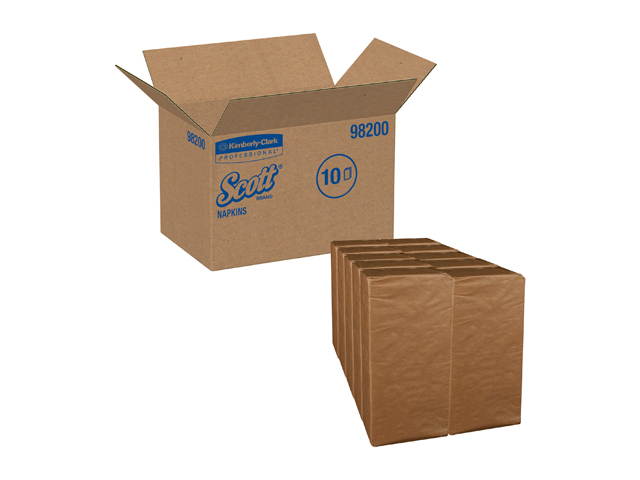 Scott Paper Dinner Napkins (98200), Disposable, White, 1/8 Fold, 2-Ply, 10 Packs of 300 Beverage Napkins (3,000 / Case)