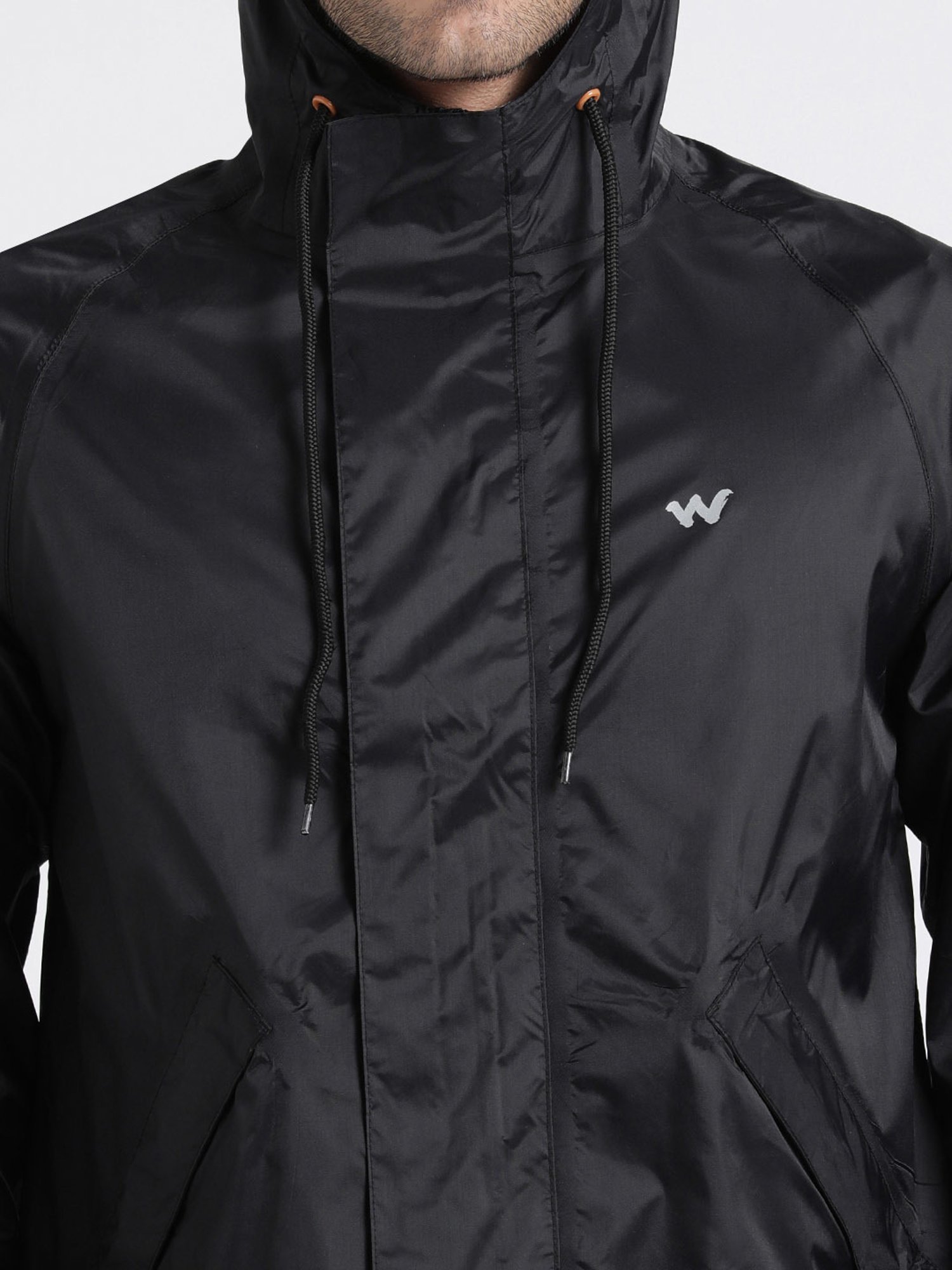 Wildcraft Black Hooded Rain Jacket