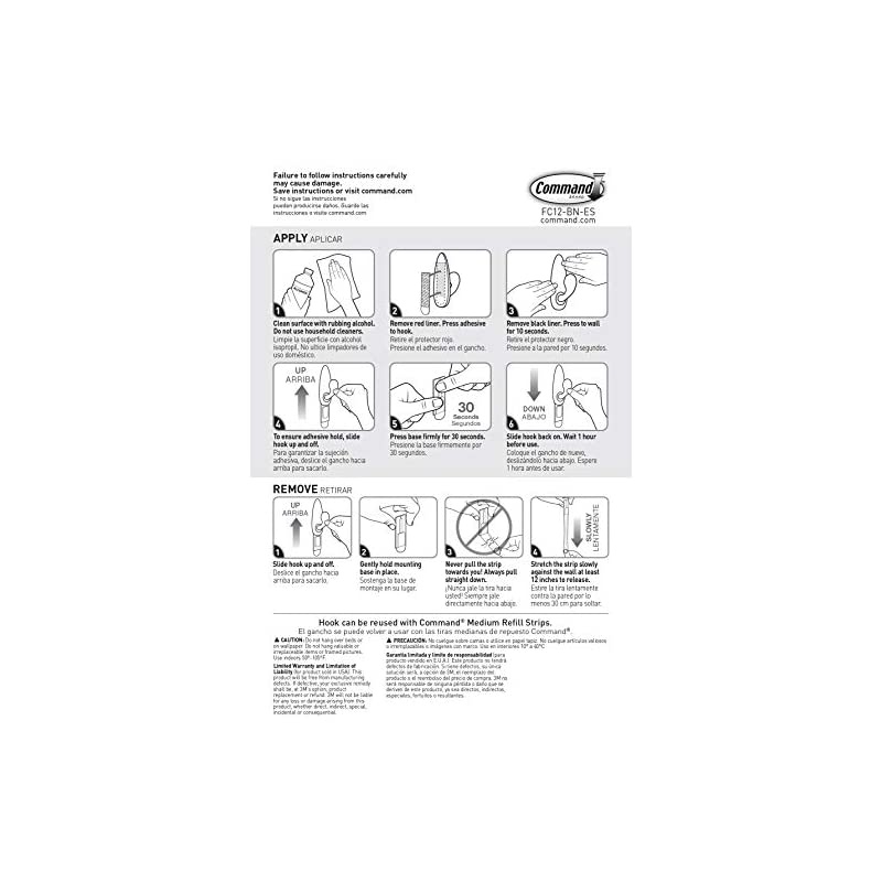 Medium Forever Classic Metal Hook, Oil Rubbed Bronze, 2-Hooks, 4-Strips, Decorate Damage-Free