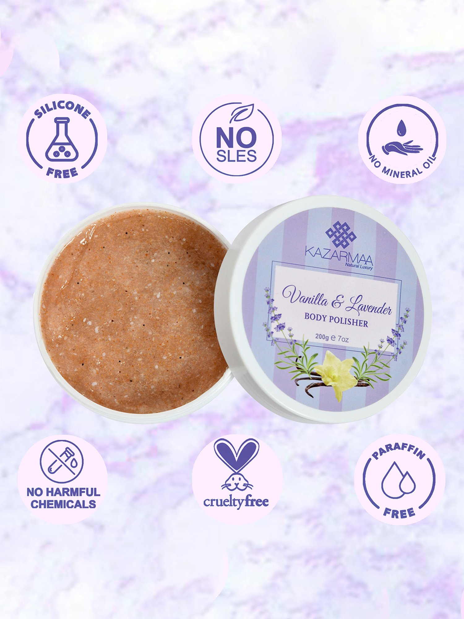Kazarmaa Vanilla & Lavender Body Polisher - 200 gm
