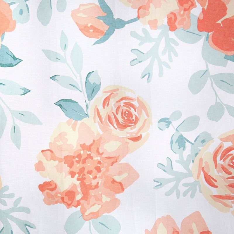 72"x72" Rosa Cotton Fabric Shower Curtain Orange - Nicole Miller