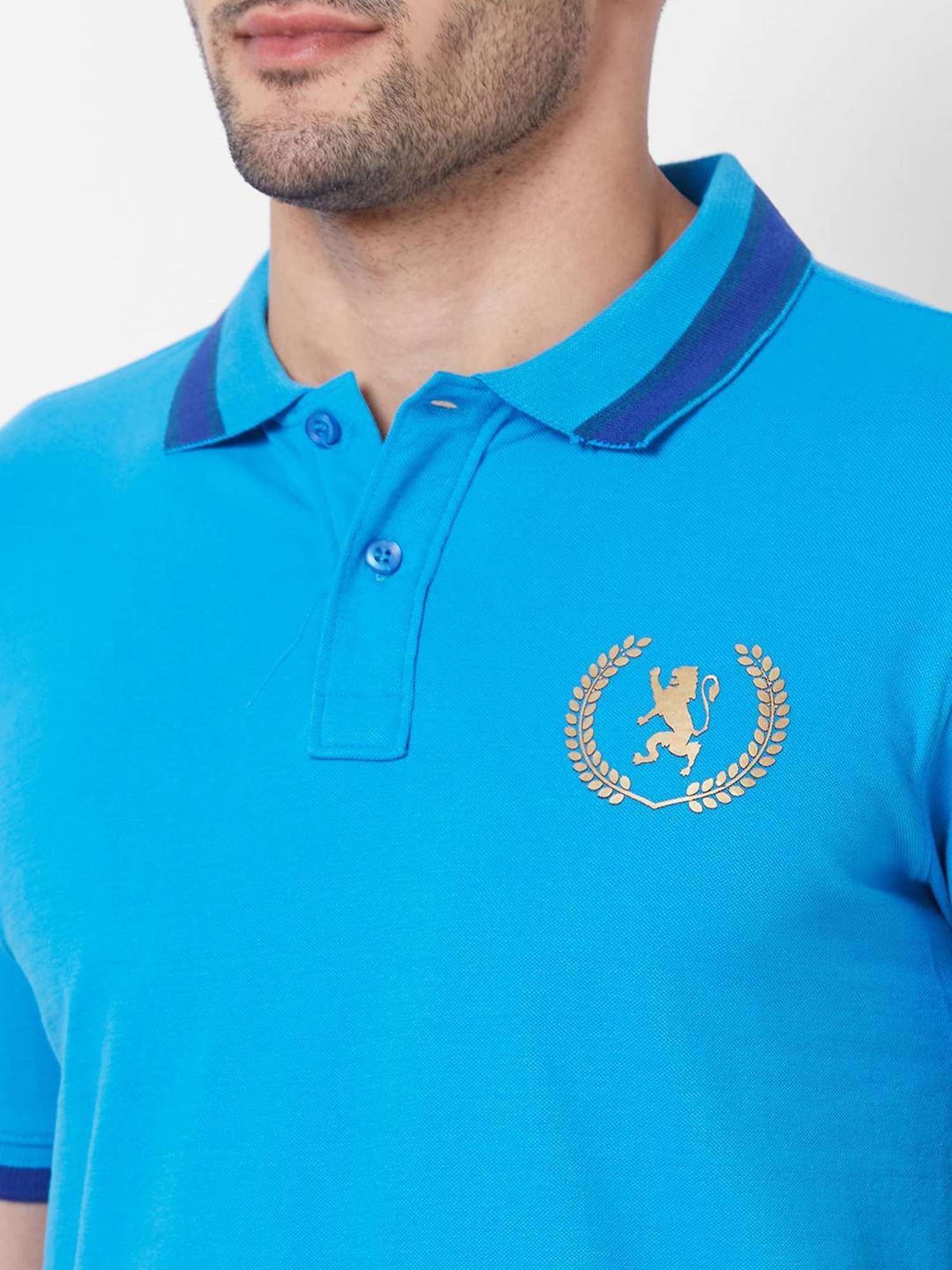 Giordano Blue Slim Fit Polo T-Shirt