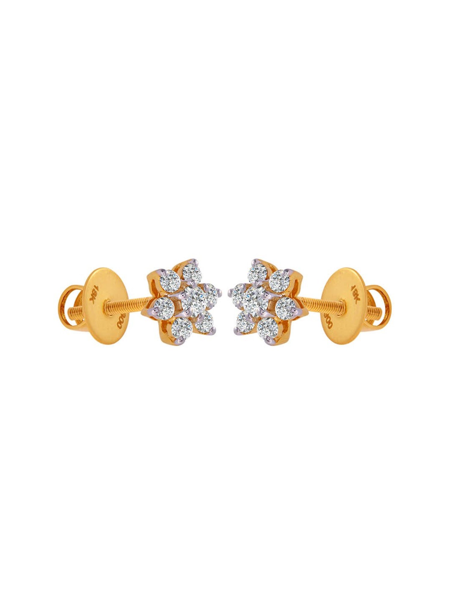 P.C. Chandra Jewellers 18 kt Gold & Diamond Earrings