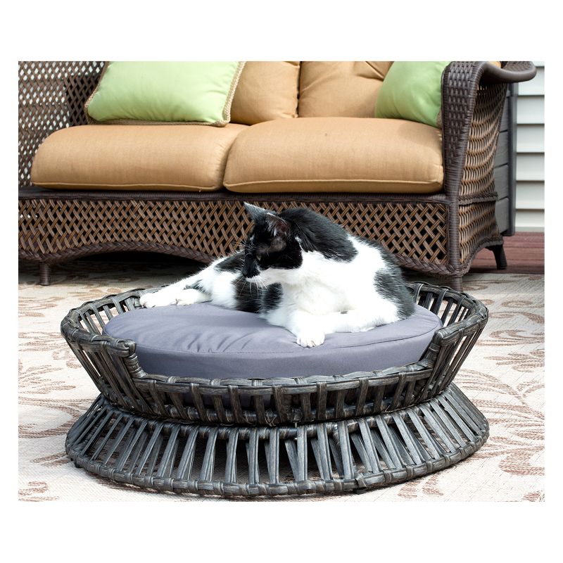 Iconic Beds for Dogs and Cats - Rattan Raised Arc Bed - Black