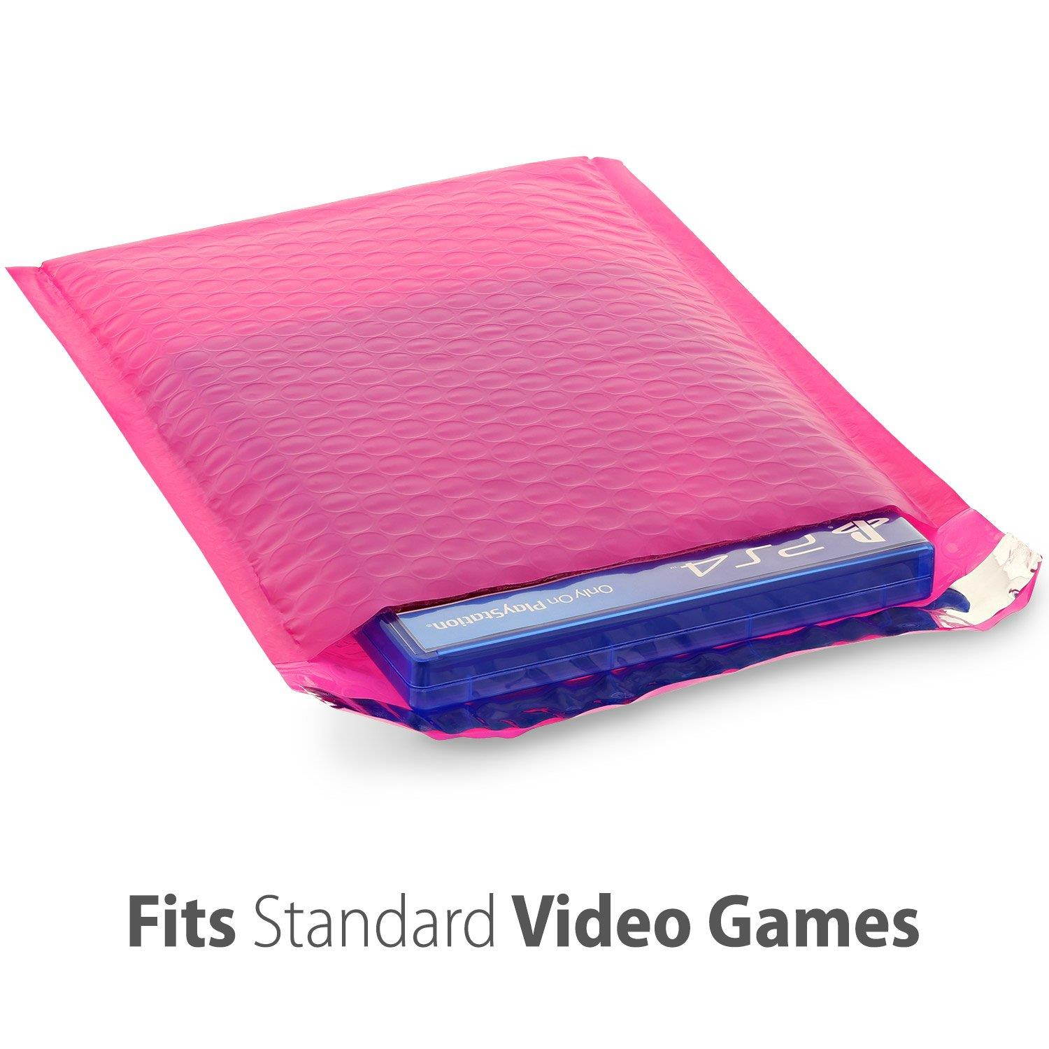 Fosmon #0 Colored Pink Poly Bubble Mailer 6.5 x 10, Wide 6 x 10 Padded Shipping Envelopes (300 Pack)