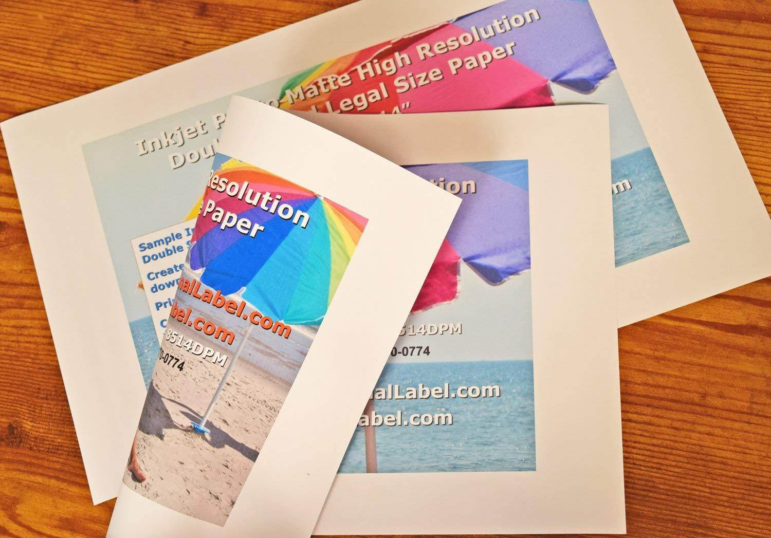 Photo Quality Matte Inkjet Paper 8.5 x 14 Legal Size 2 Sided 50 Sheets #8514DPM