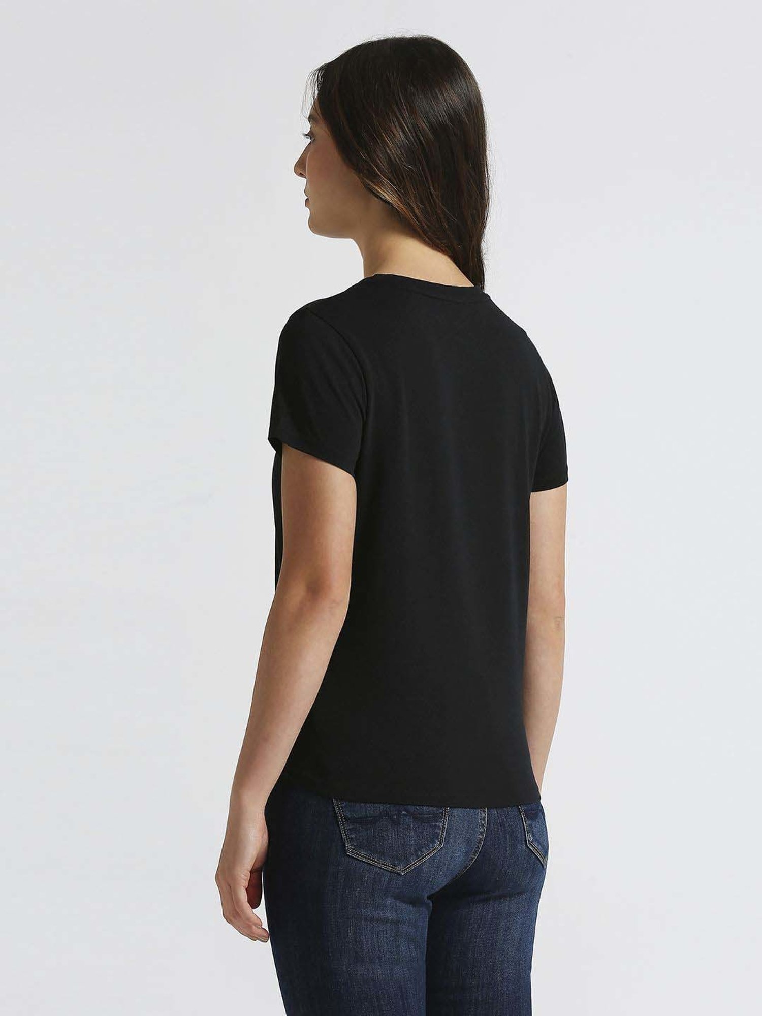 Pepe Jeans Black Cotton Embellished T-Shirt