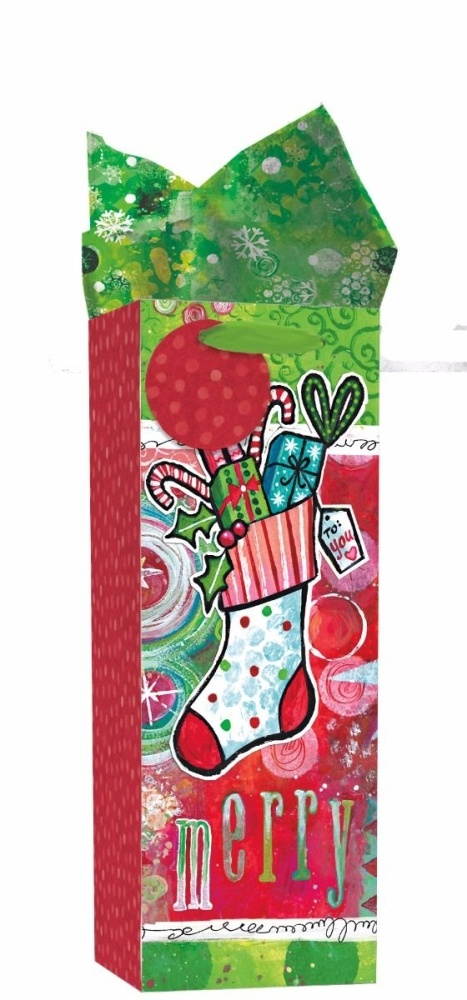 Lang Companies,  Happy Christmas Bottle Gift Bag