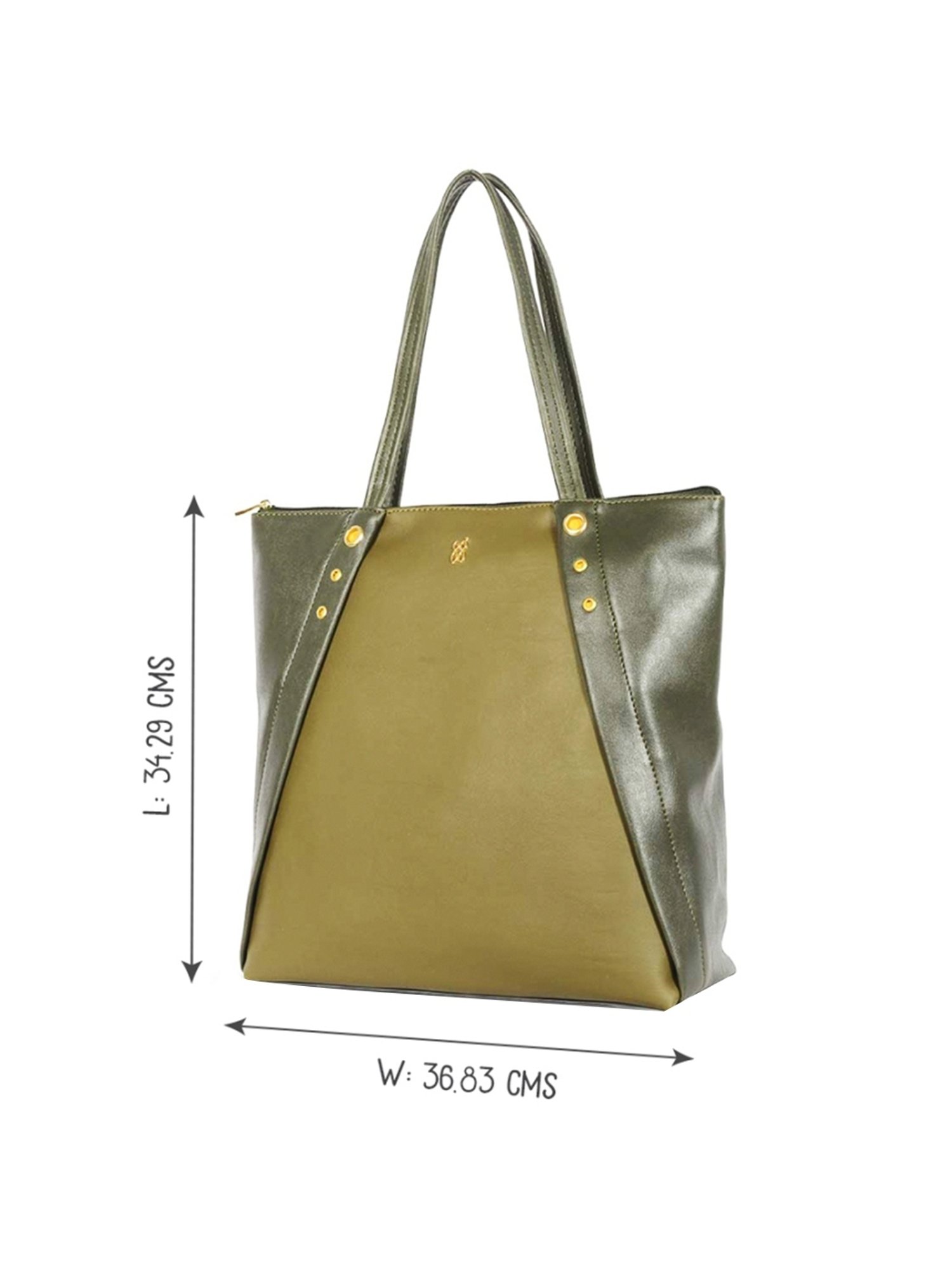 Baggit Olive Solid Large Tote Handbag