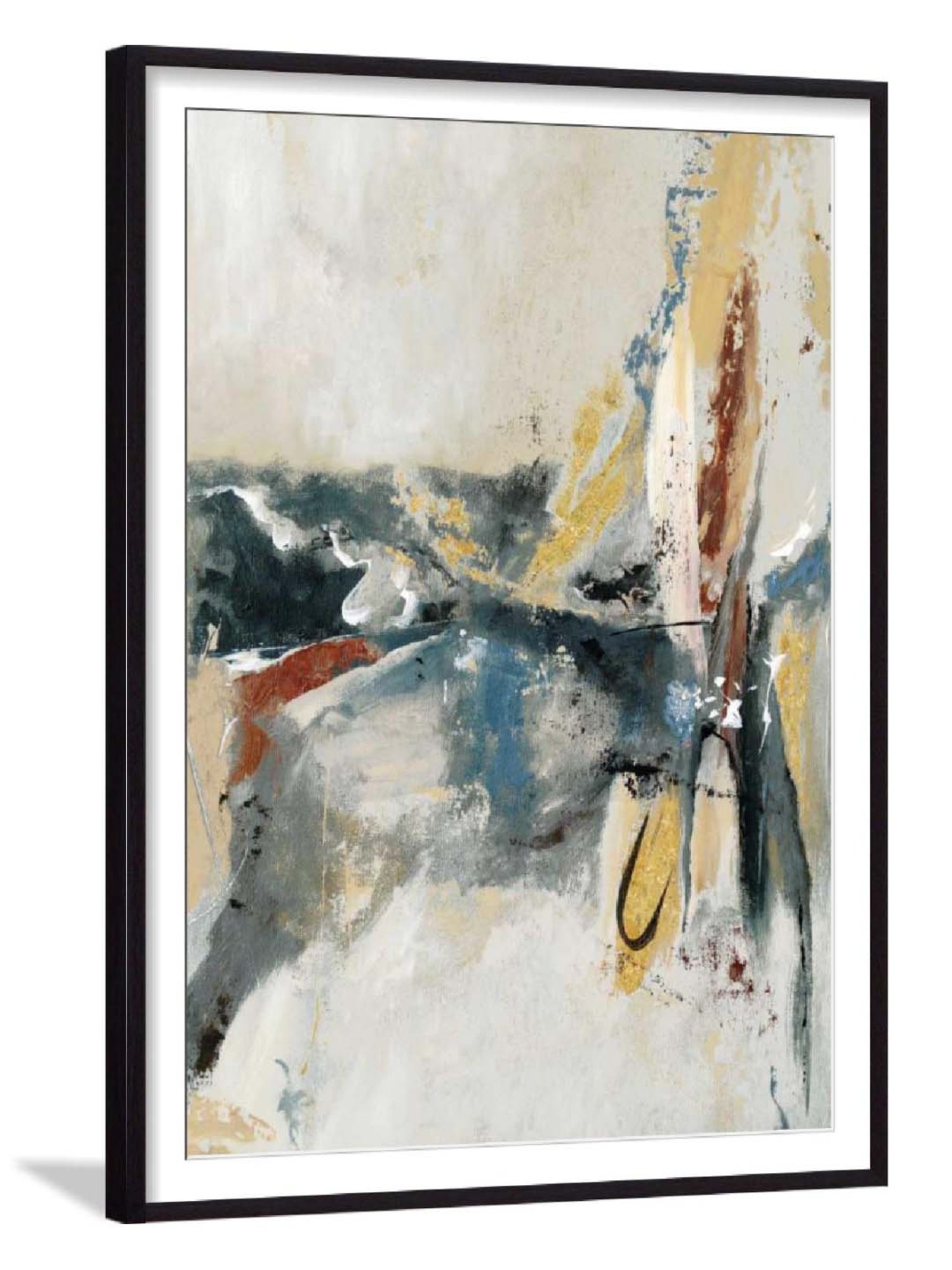 ARTE'VENUE Hold Fast Grey & Beige Paper Wall Arts - Set of 2 (13 X 18 inch Each)