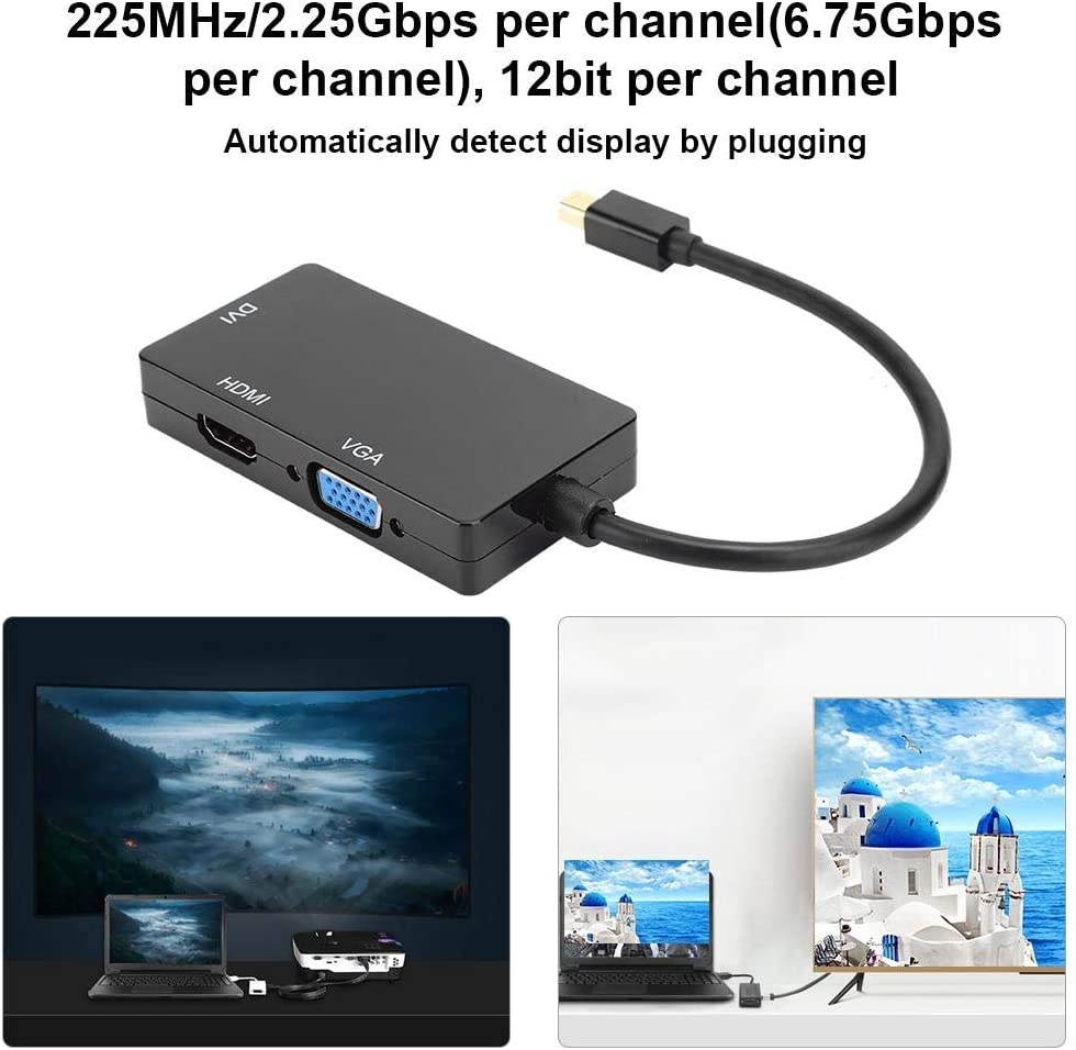 Jimdary Black Docking Station VGA+HDMI+DVI Adapter, for PC Laptop(Black)