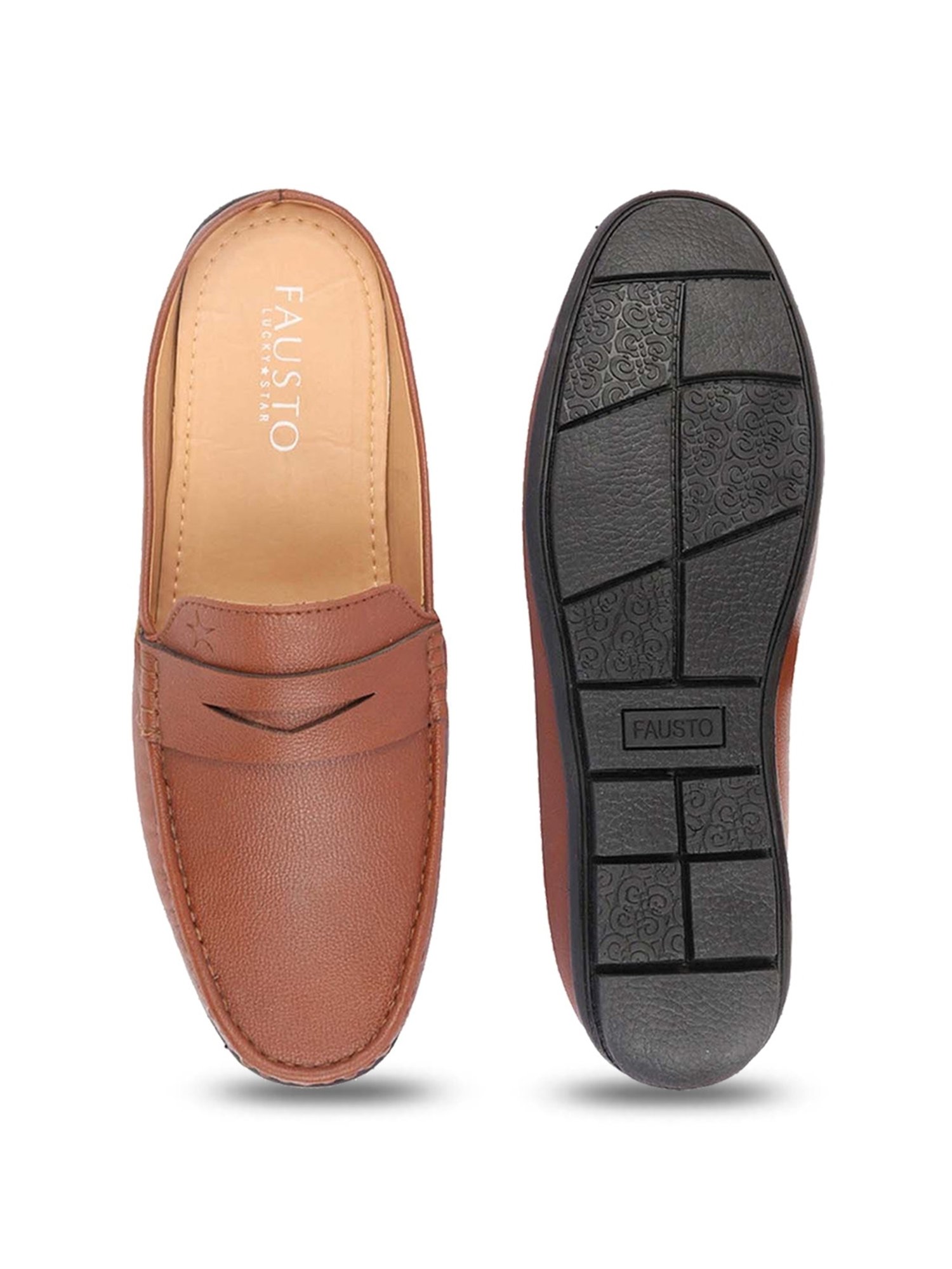 Fausto Men's Tan Mule Shoes