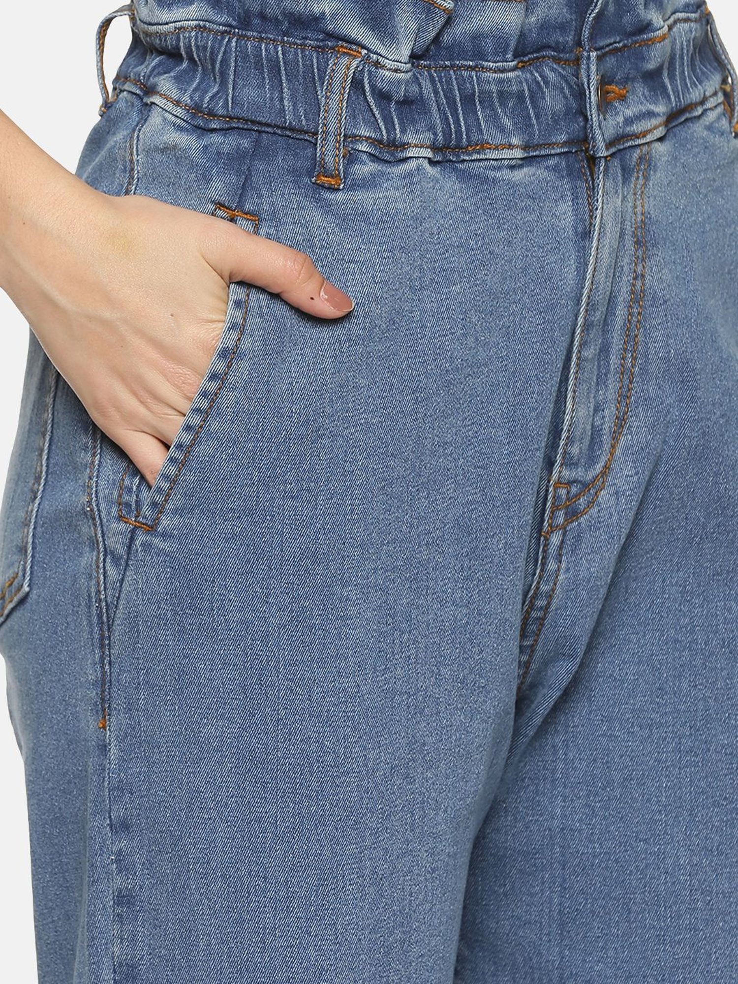 ISU Blue Cotton High Rise Jeans