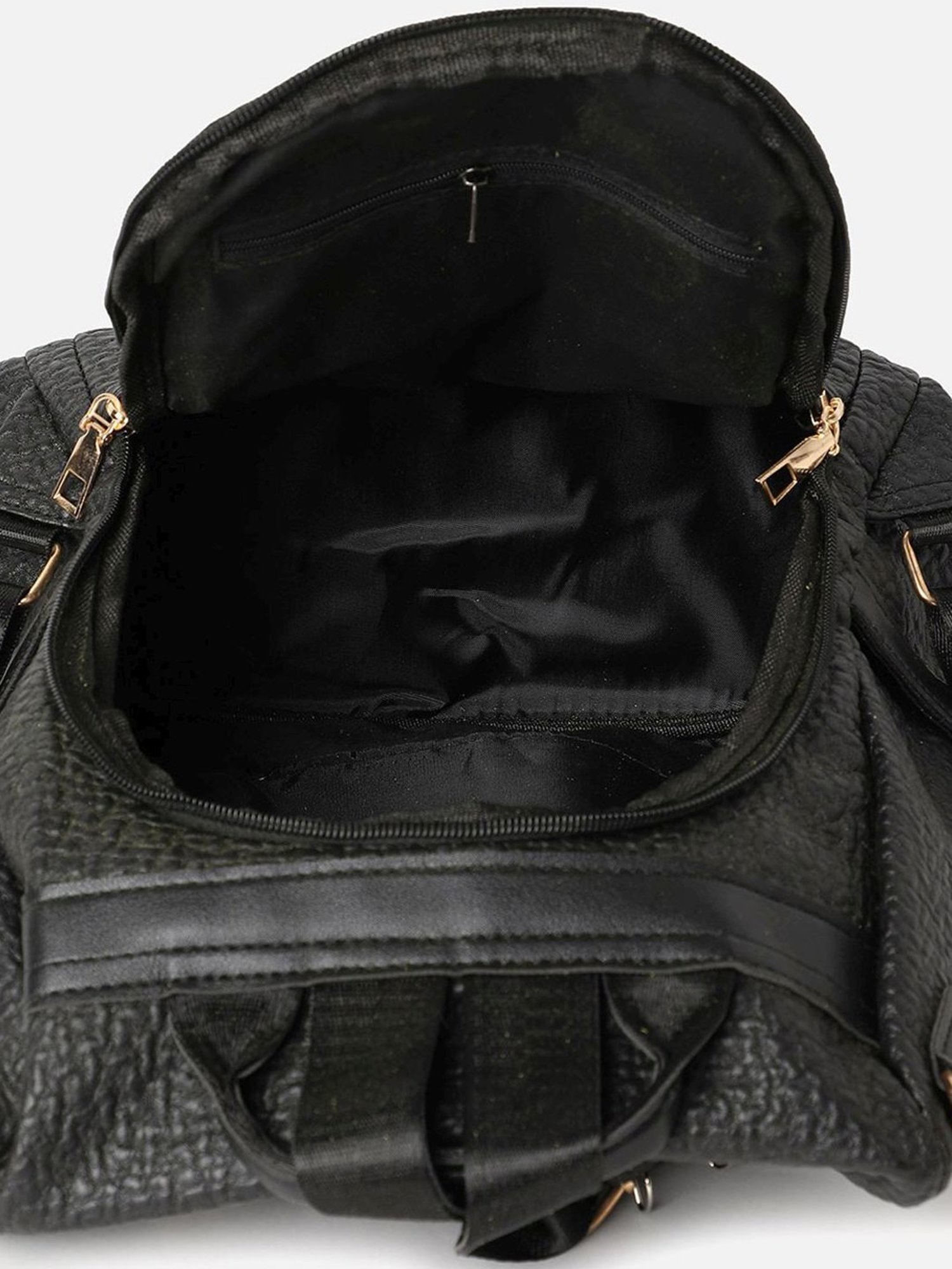 HauteSauce Black Textured Large Convertible Backpack