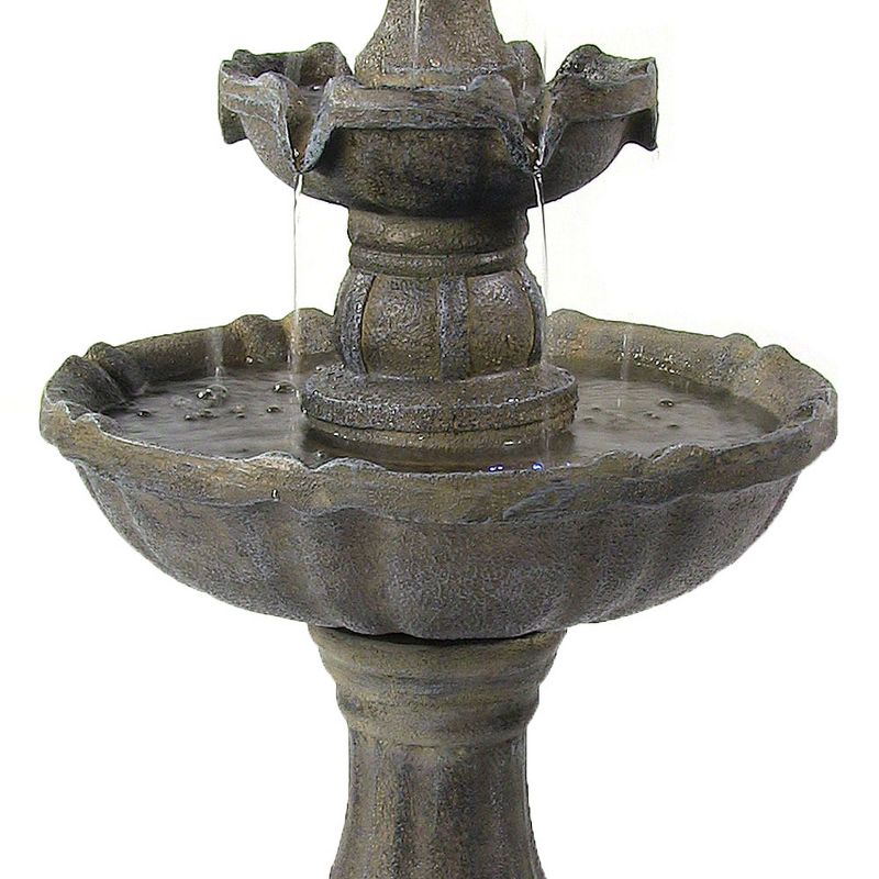 Chatsworth Two Tier Solar On Demand Fountain with Weathered Stone - Smart Solar